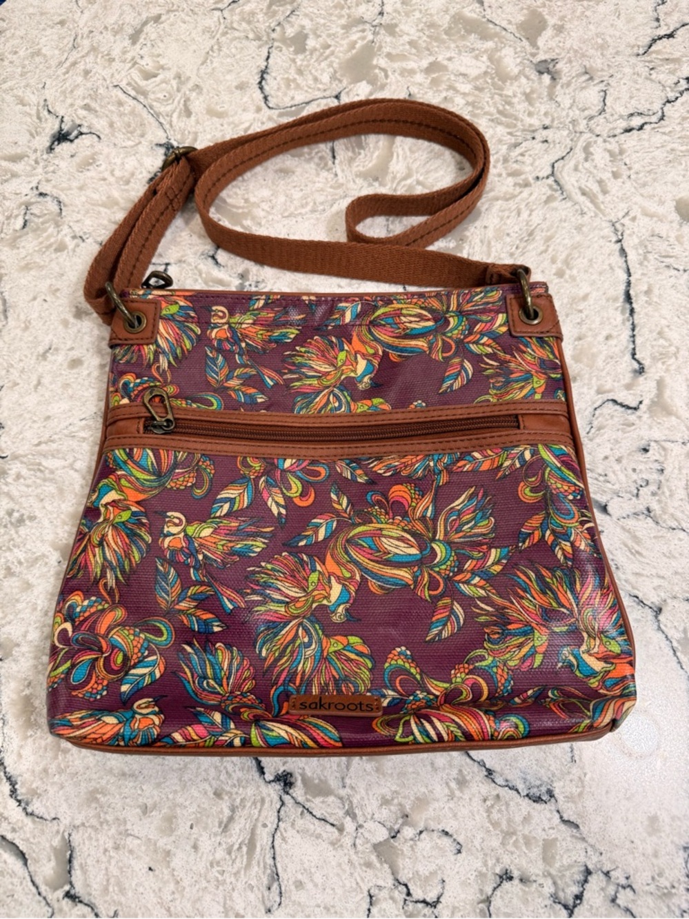 Sakroots Artists Circle Mulberry Treehouse Crossbody Bag